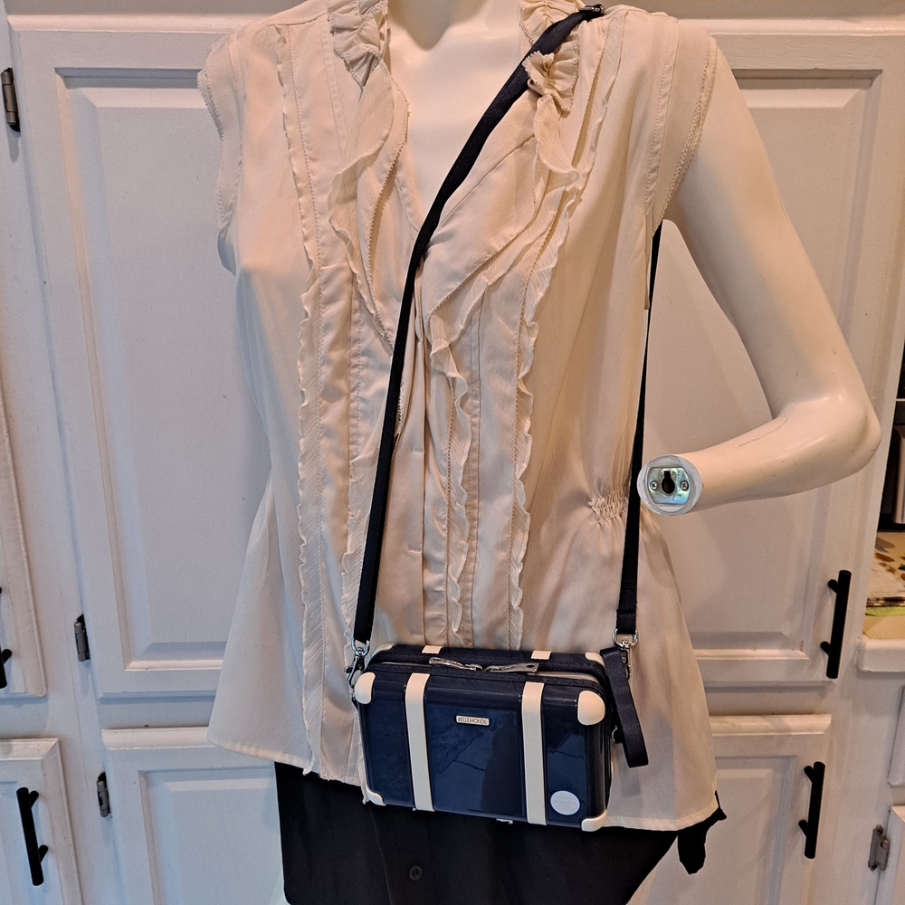 Bellemonde Elegant Navy and White Crossbody Travel Bag